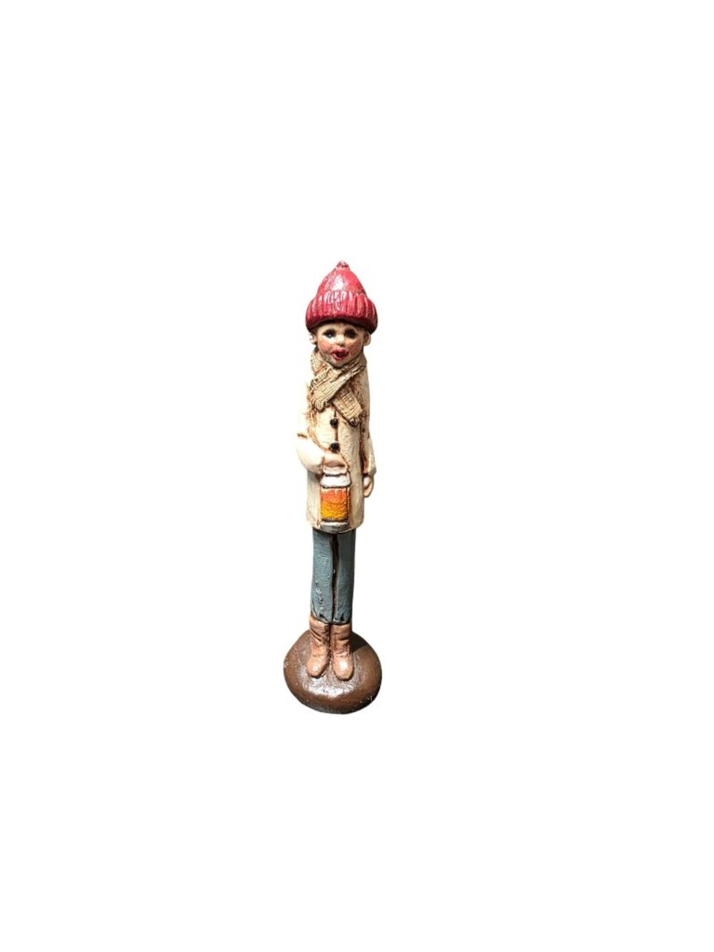 1991 Vintage Folk-Art Tall Slender Christmas Caroler Pencil Figurine